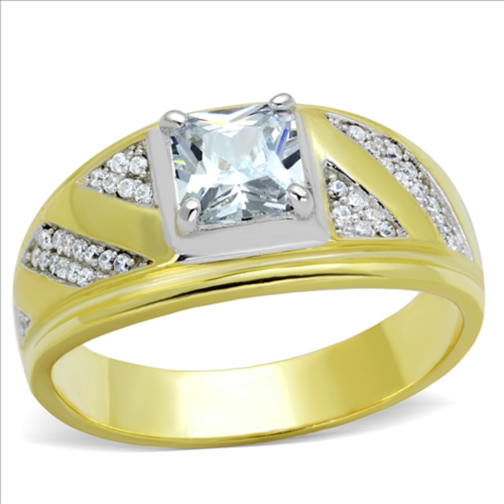 Gold Plated Sterling Silver CZ Ring